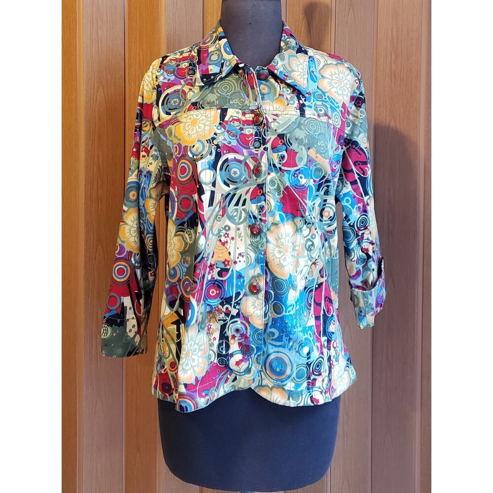 Zuriel size S/M button up colorful jacket